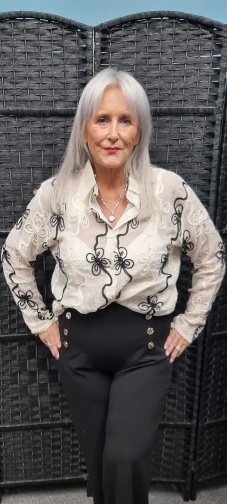 Black daisy blouse