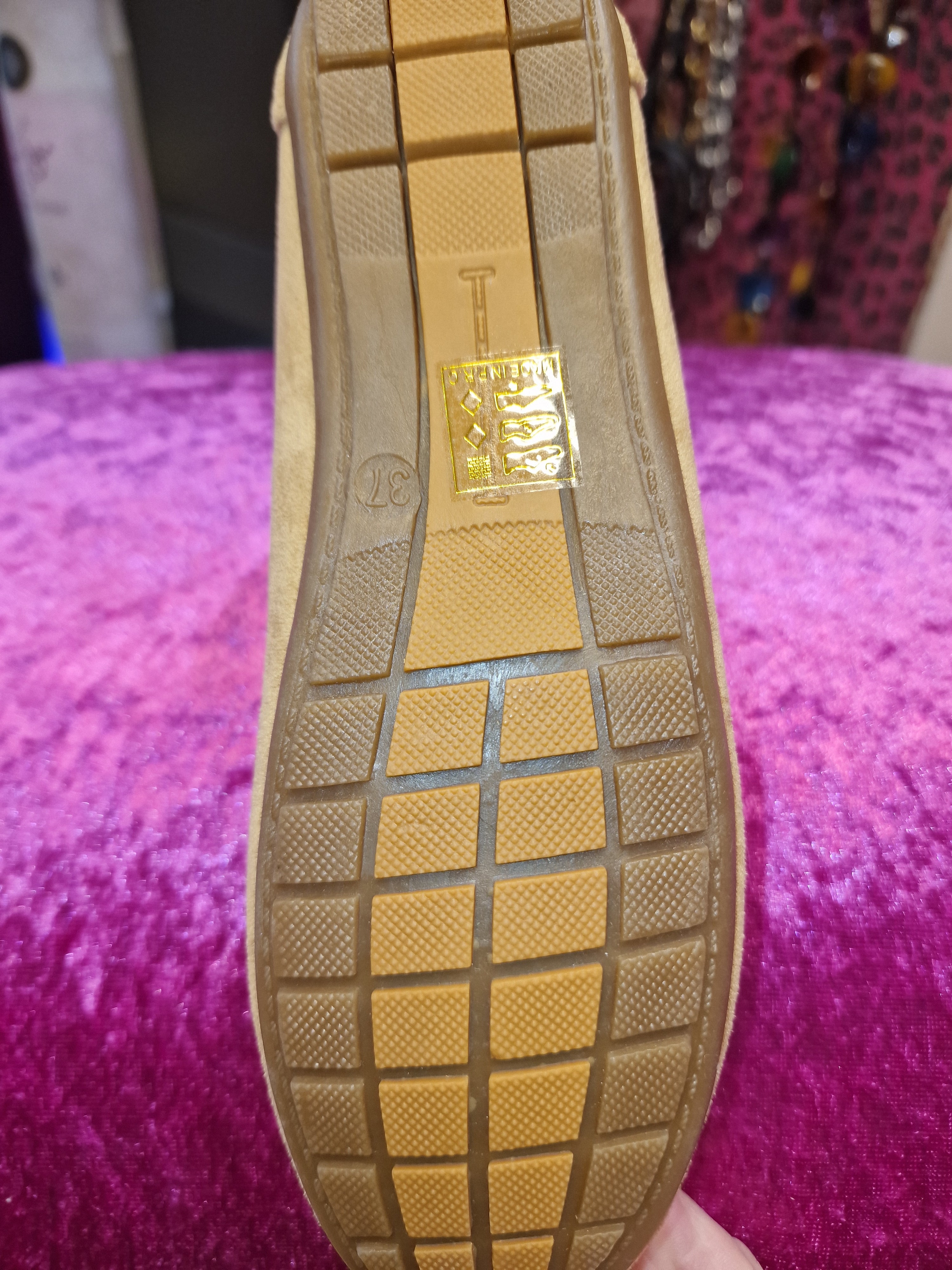 Camel loafers