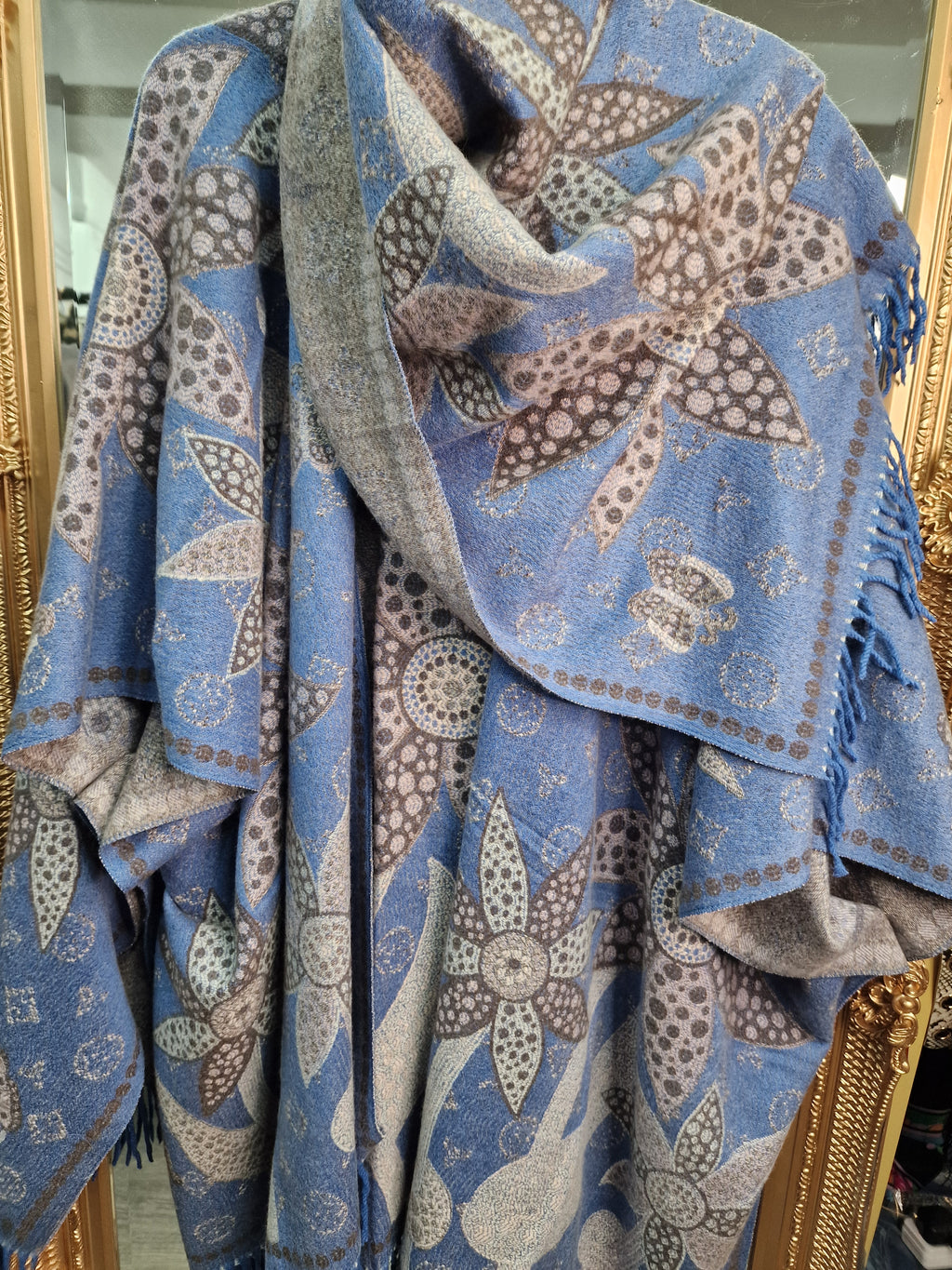 Poncho with matching scarf
