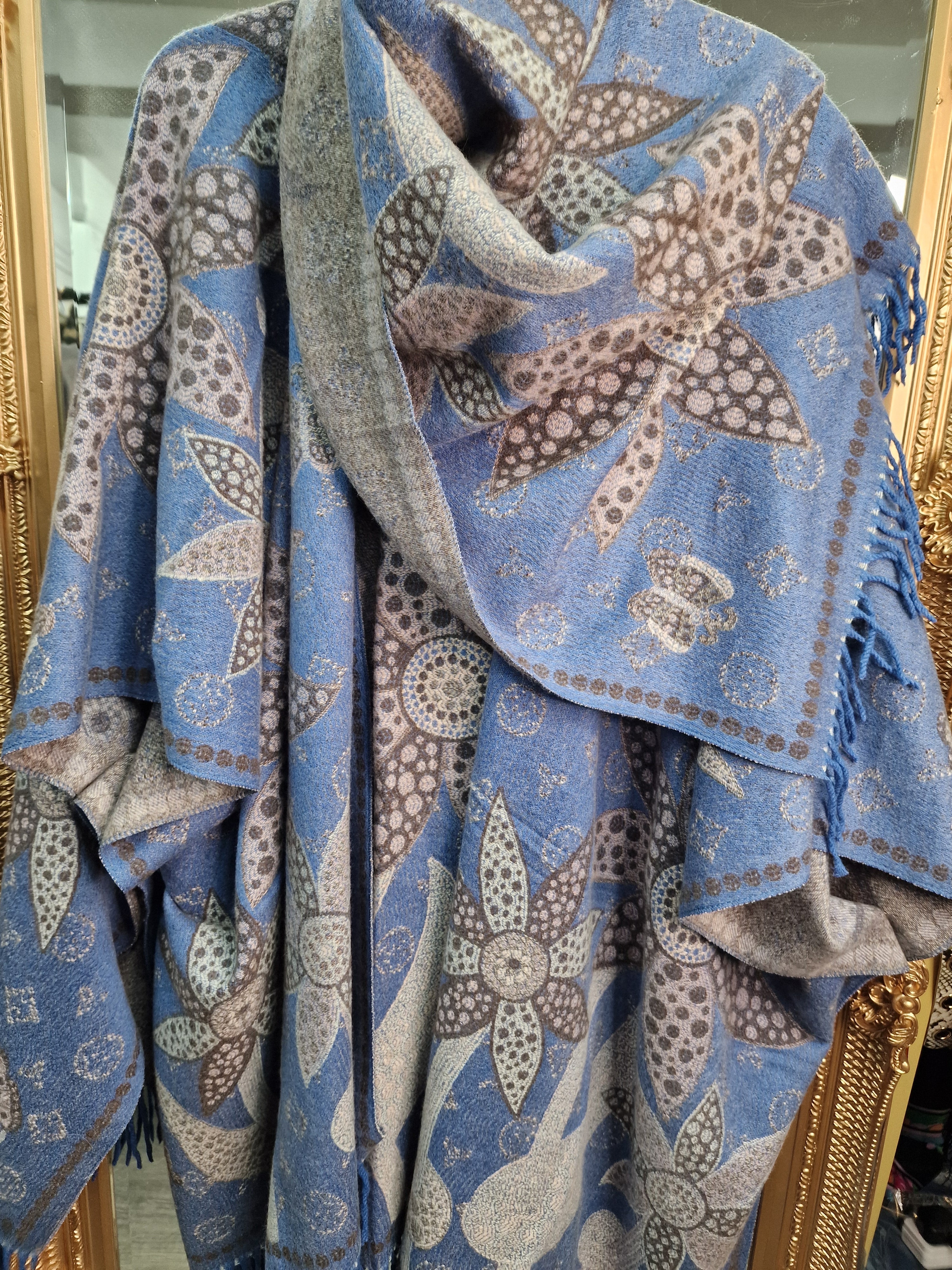 Poncho with matching scarf