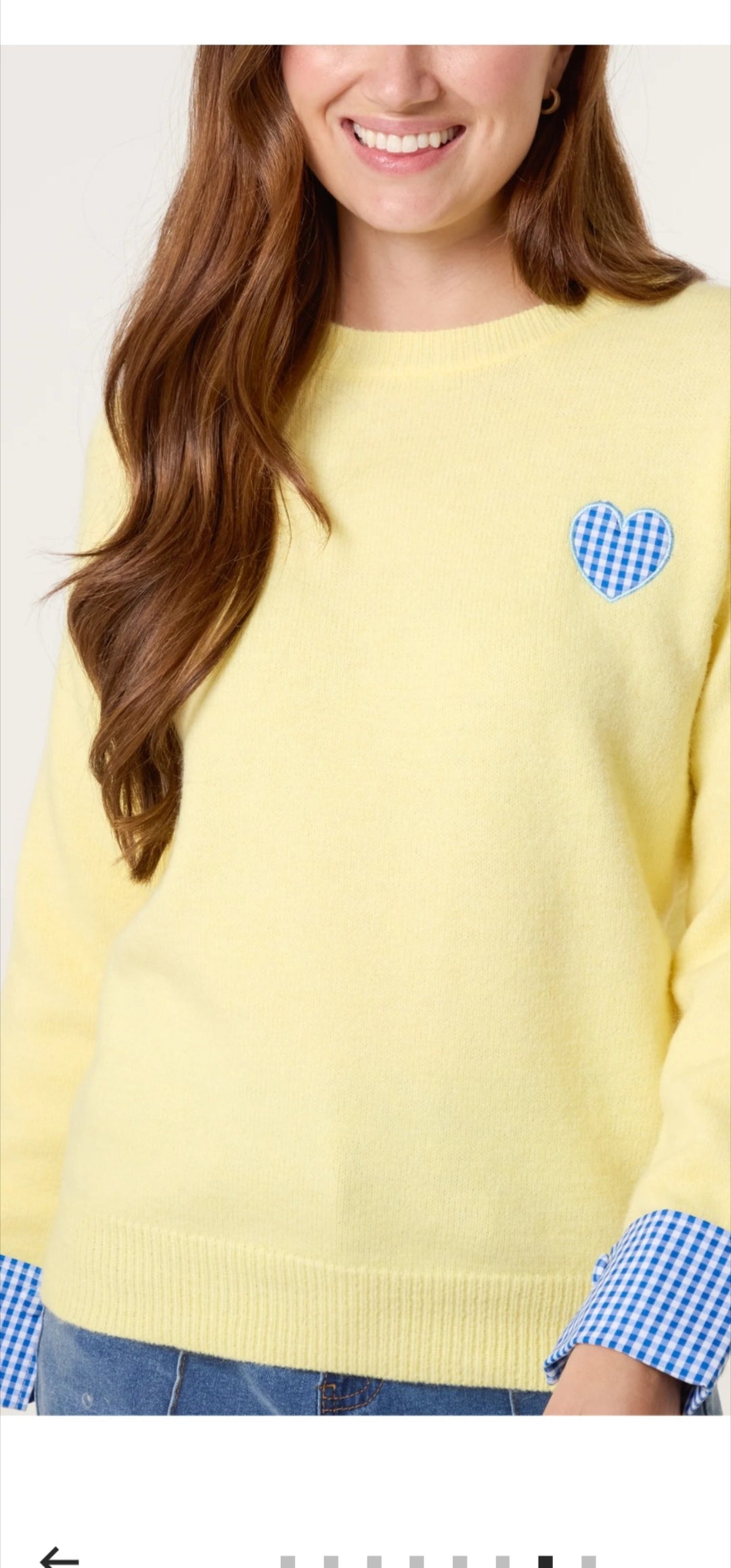 Gingham heart jumper