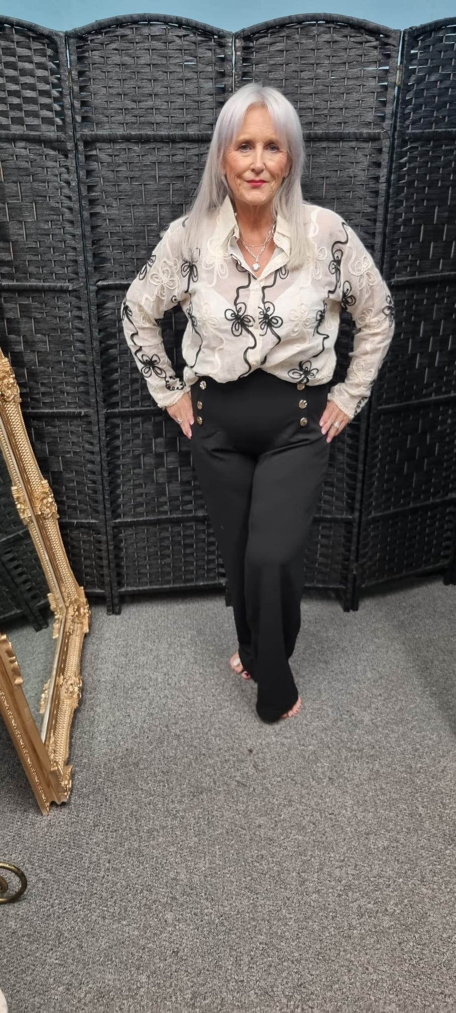 Black daisy blouse