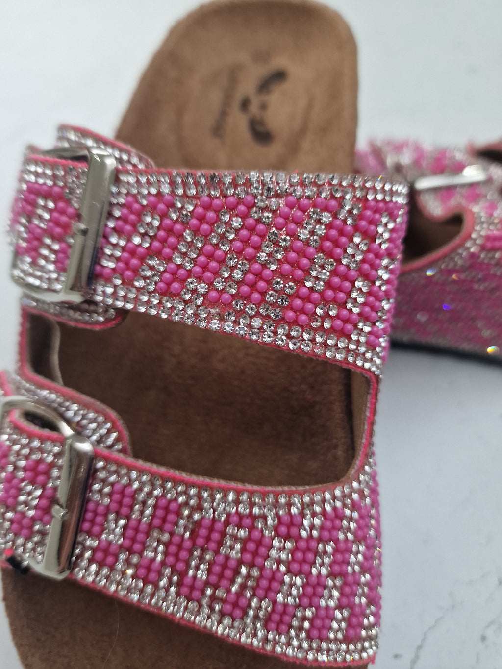 Shirley pink dimante slides