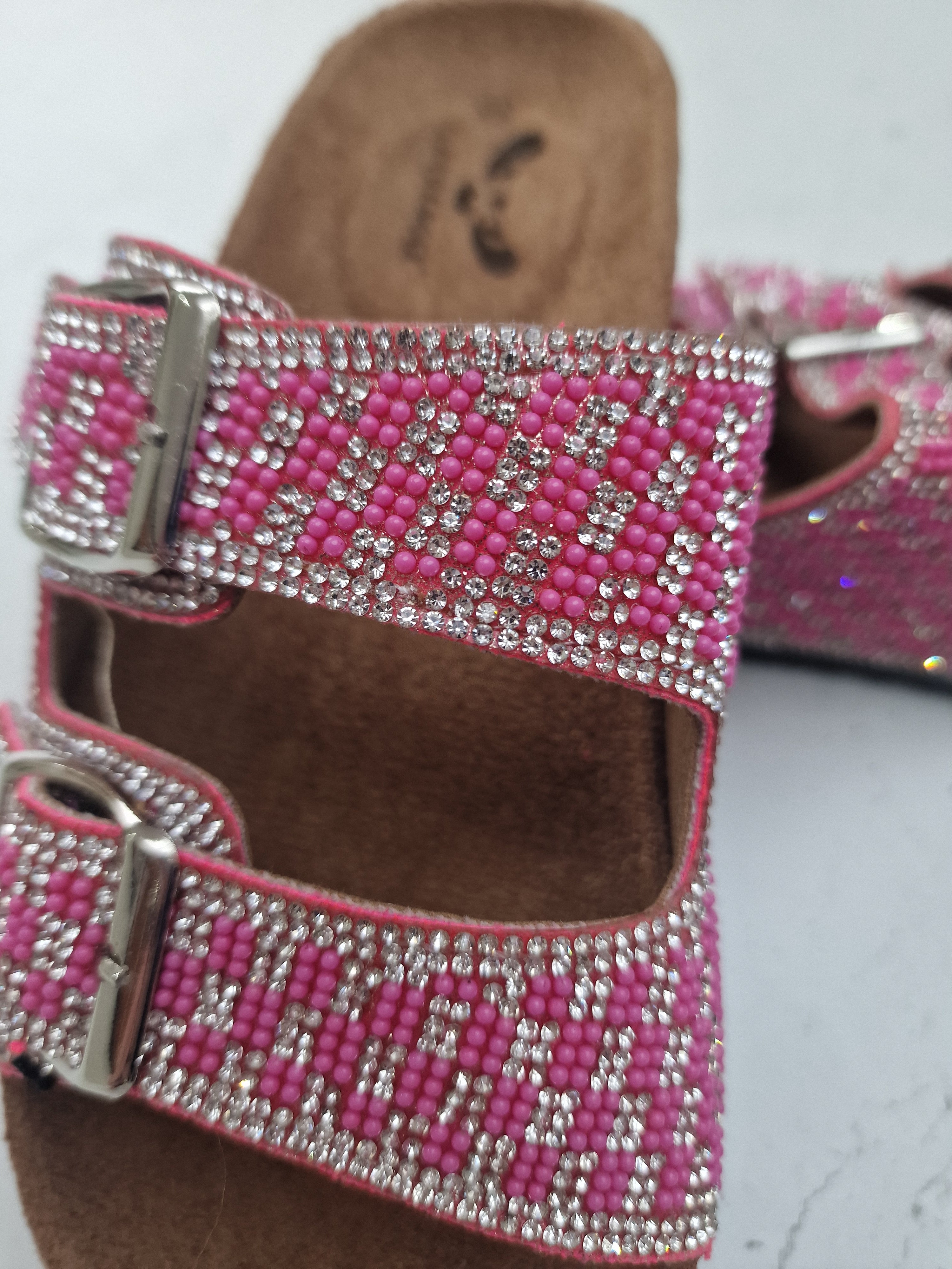 Shirley pink dimante slides
