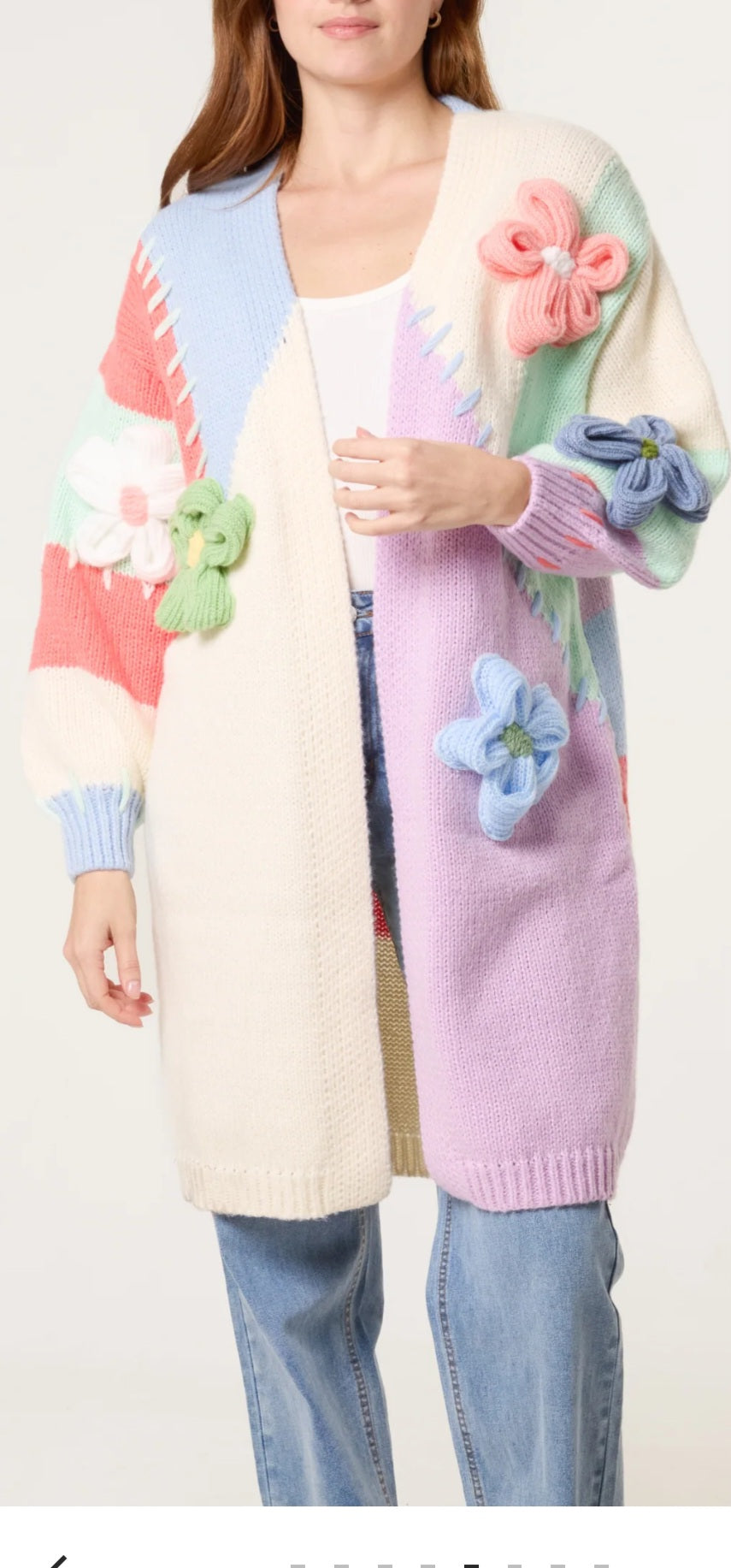 Flower power 3/4 cardigan