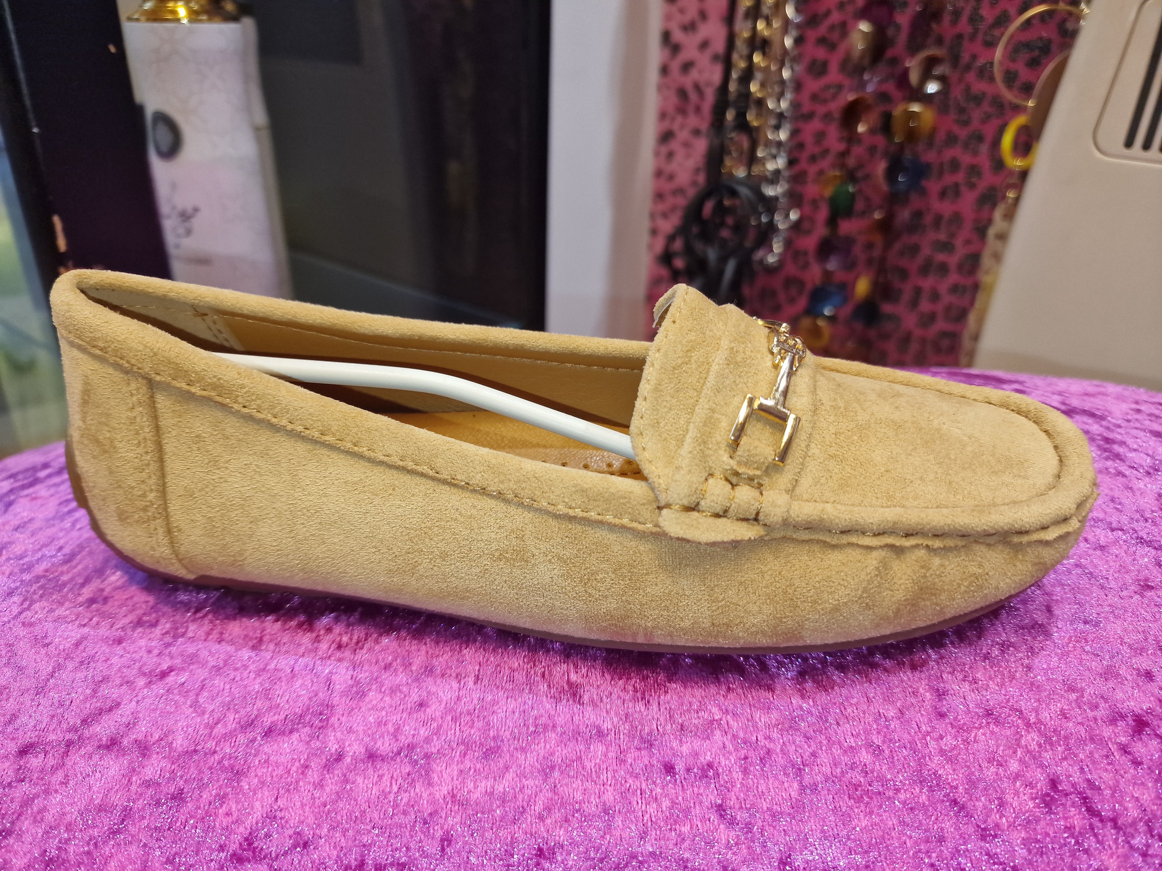 Camel loafers