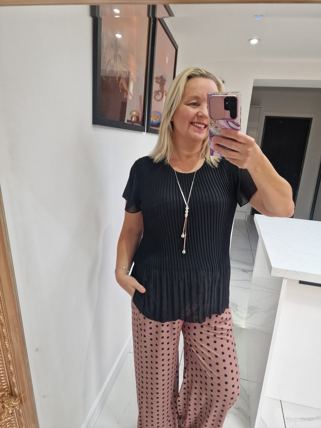 Helen pleated chiffon top