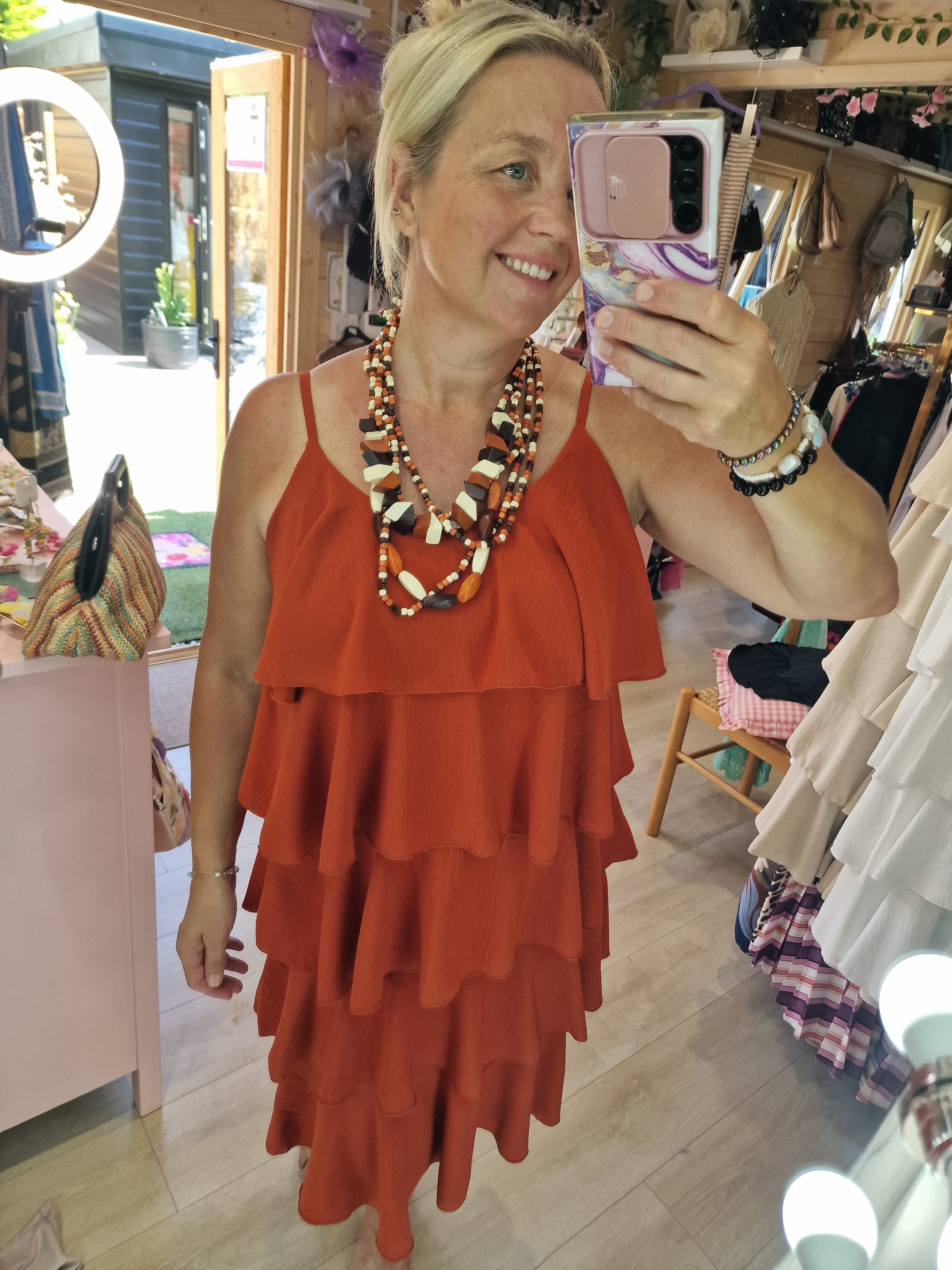 Faye frill layer dress