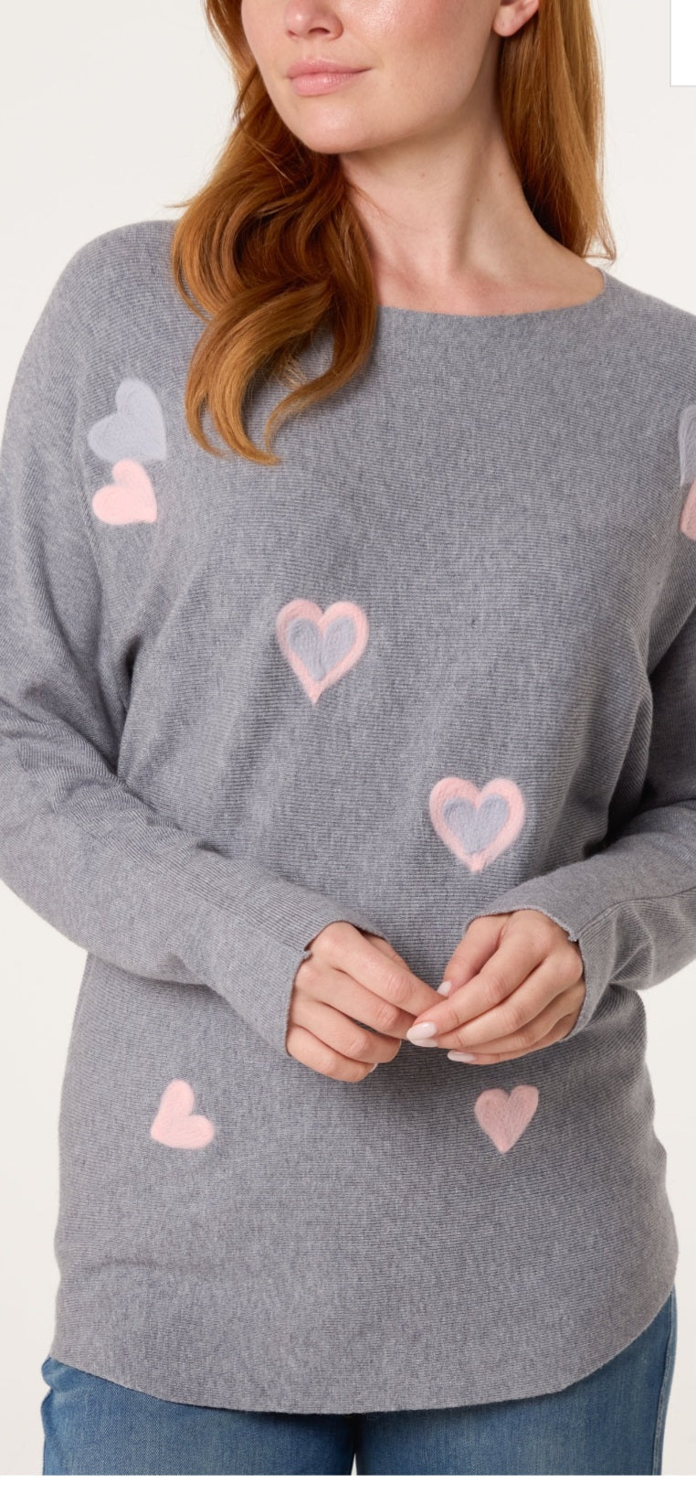 Ribbed heart jumper