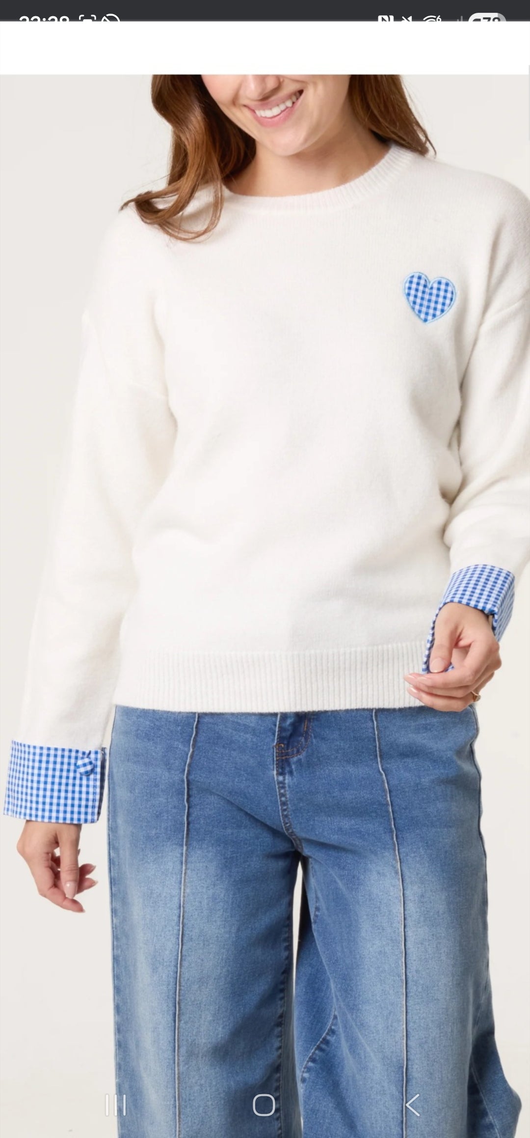 Gingham heart jumper