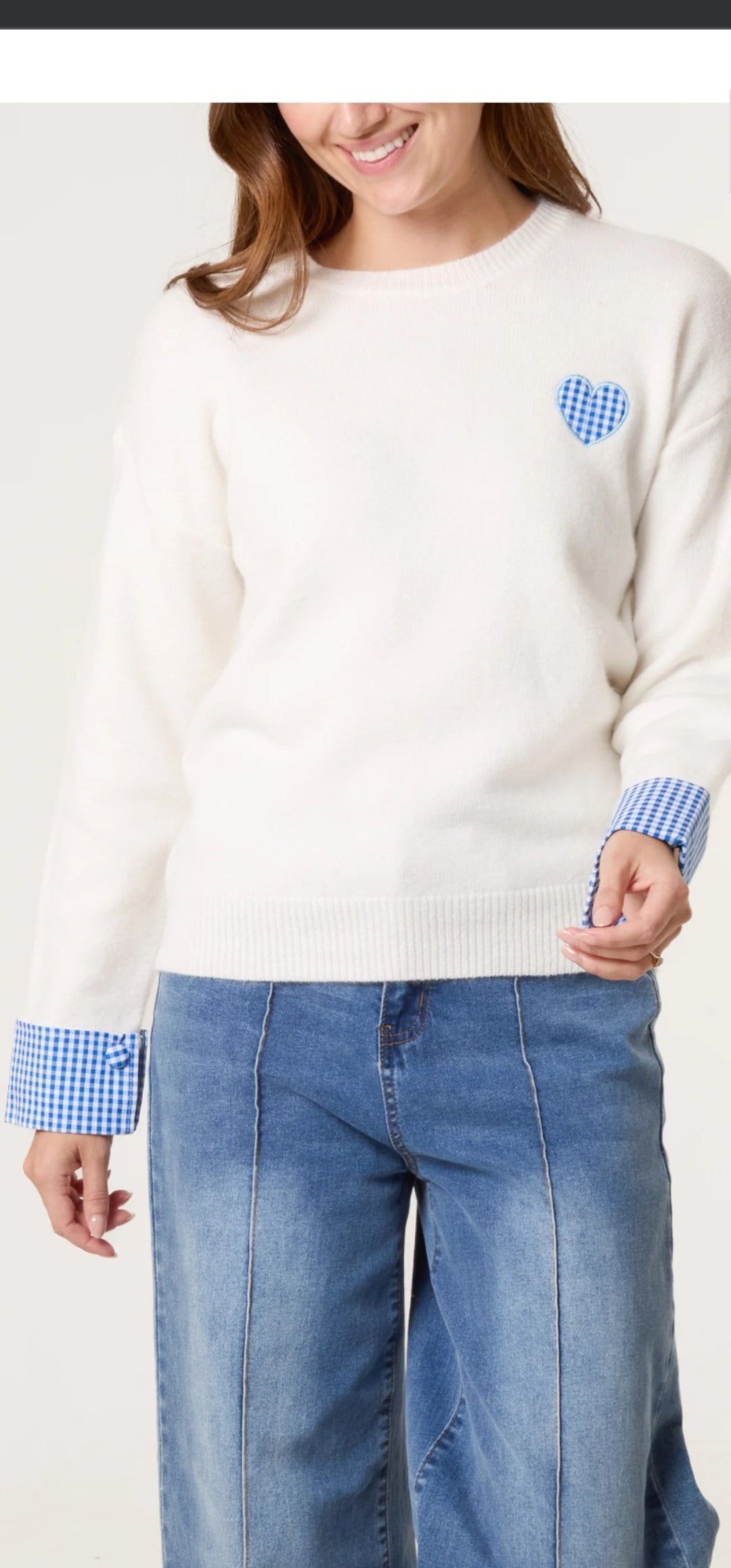Gingham heart jumper