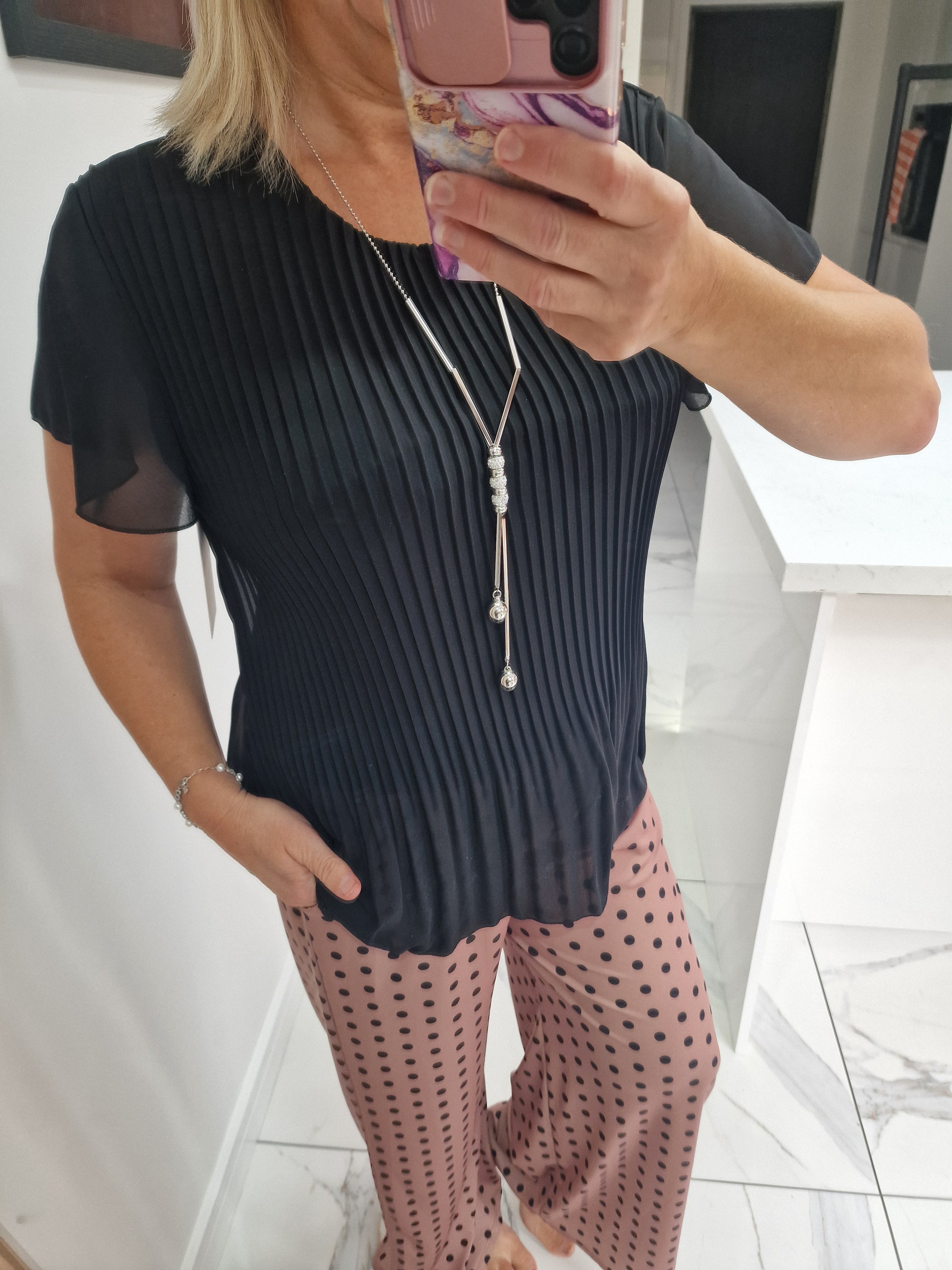 Helen pleated chiffon top