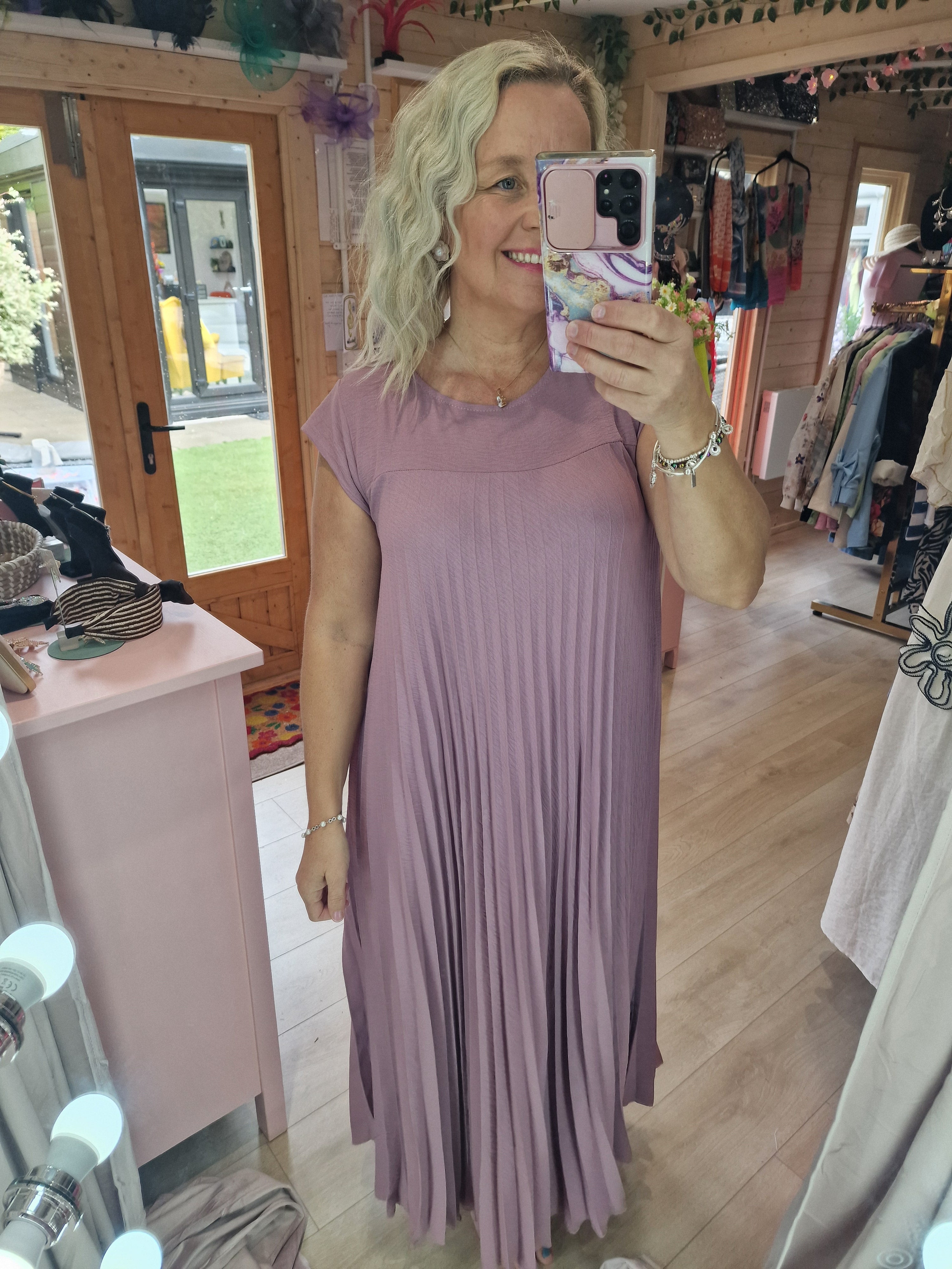 Maxi pleated dress
