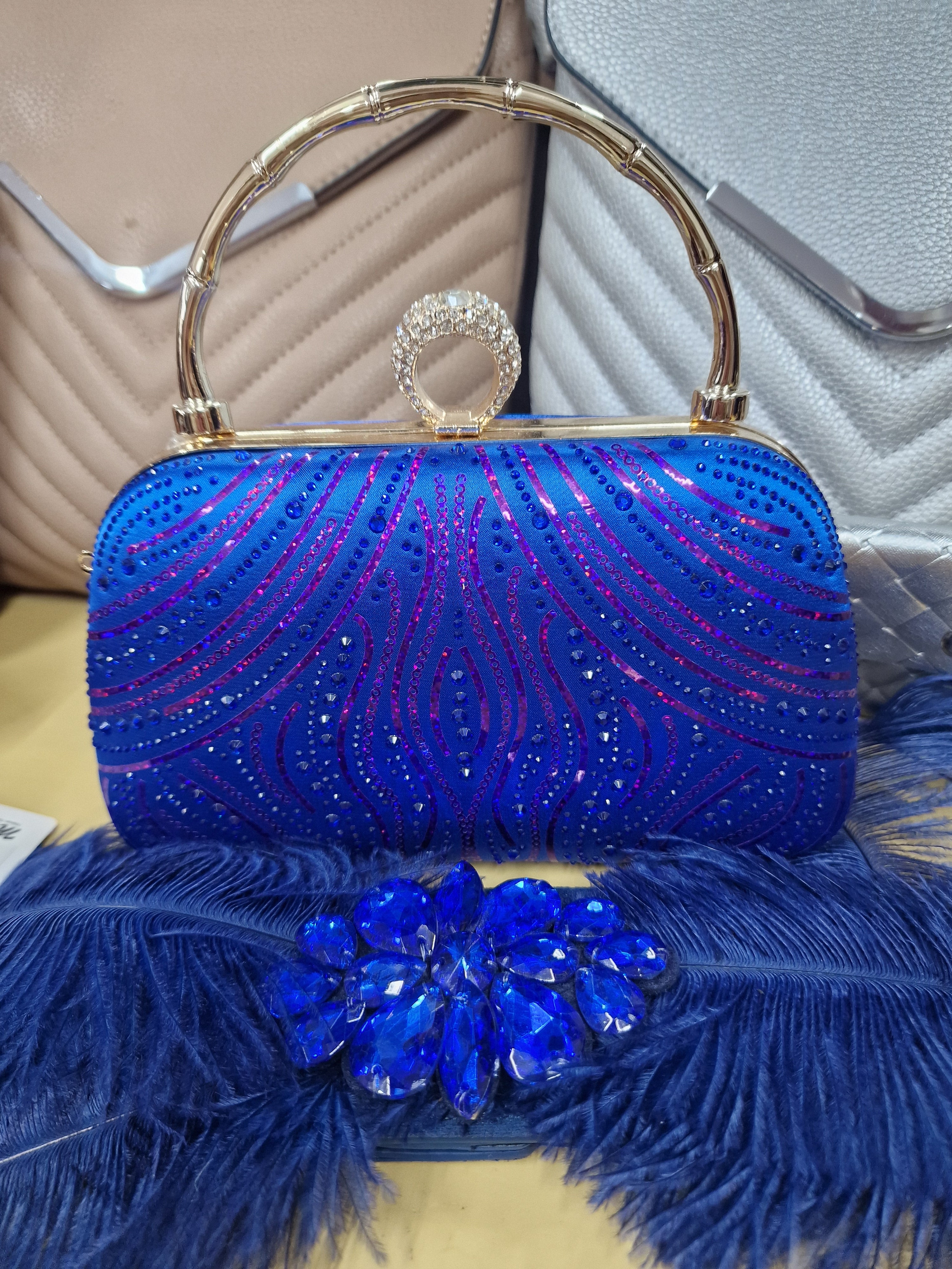 Dimante blue handbag