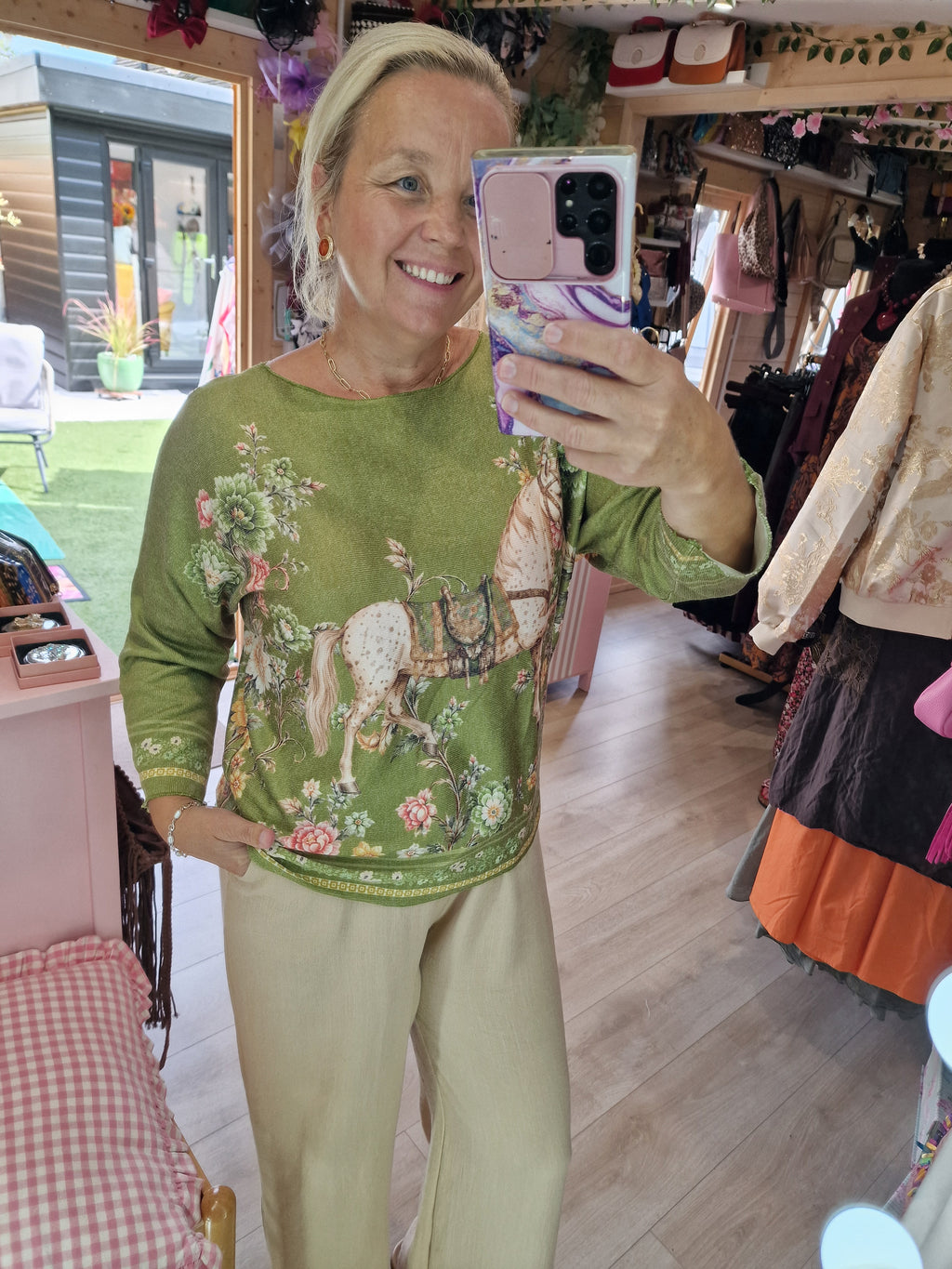 *lightweight horse print jumper