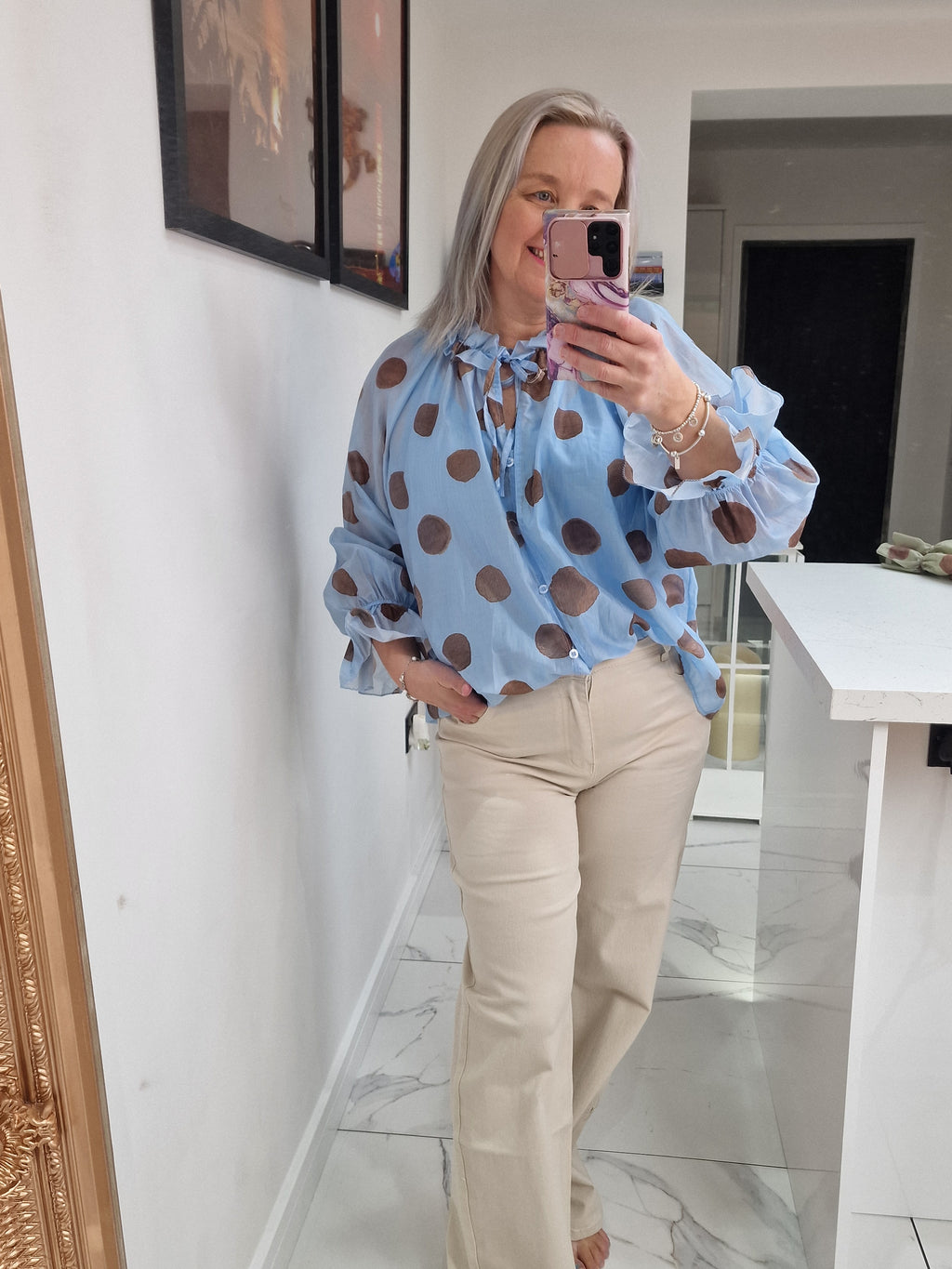 Cream mom jeans