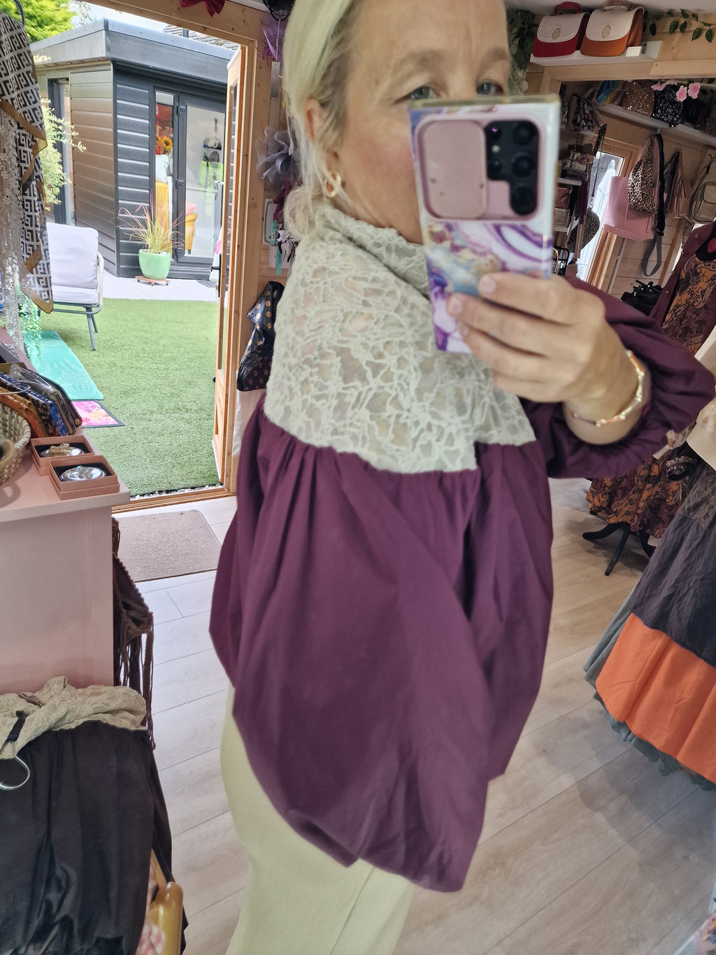 Lace top bomber jackets