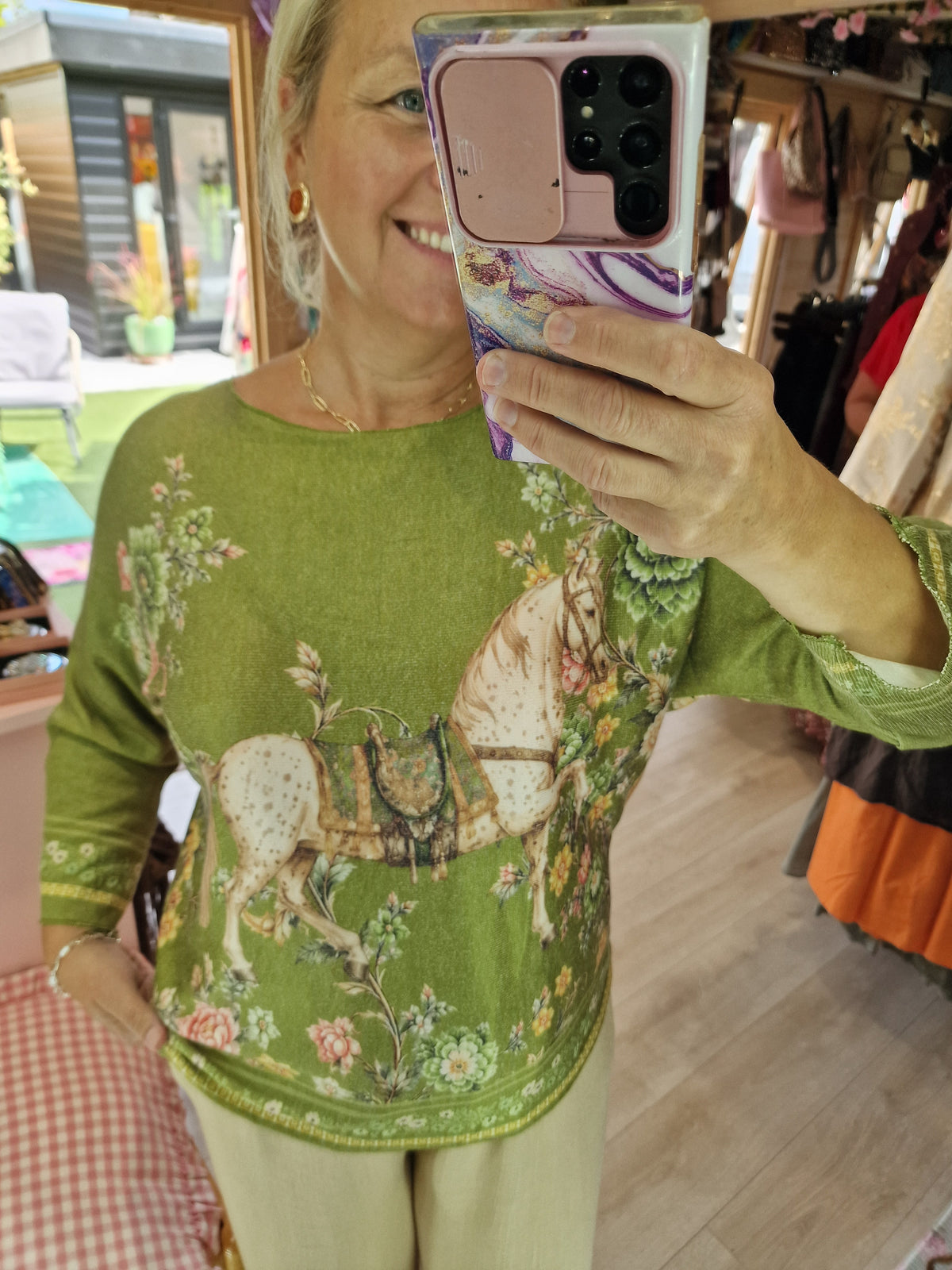 *lightweight horse print jumper
