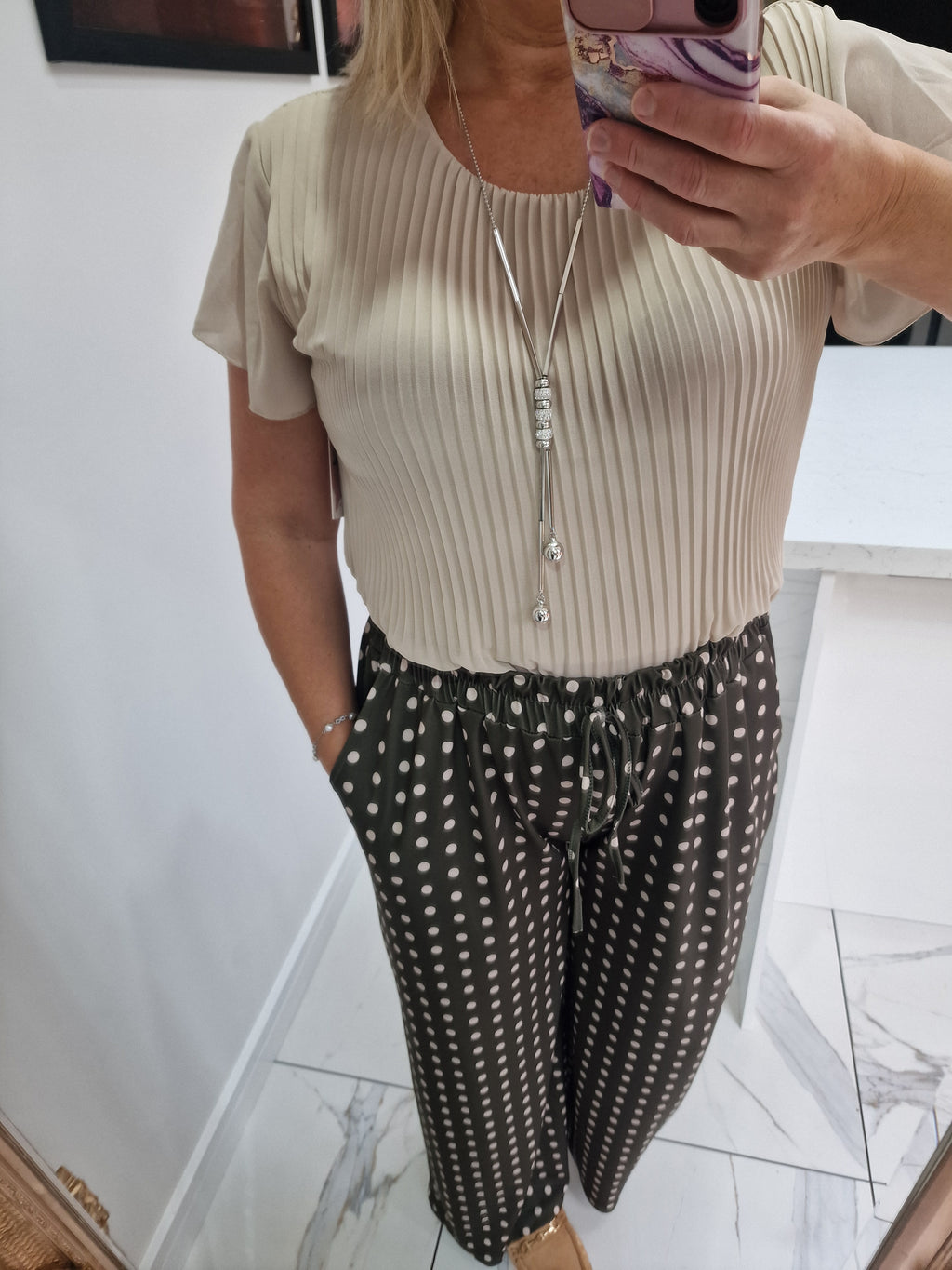 Helen pleated chiffon top