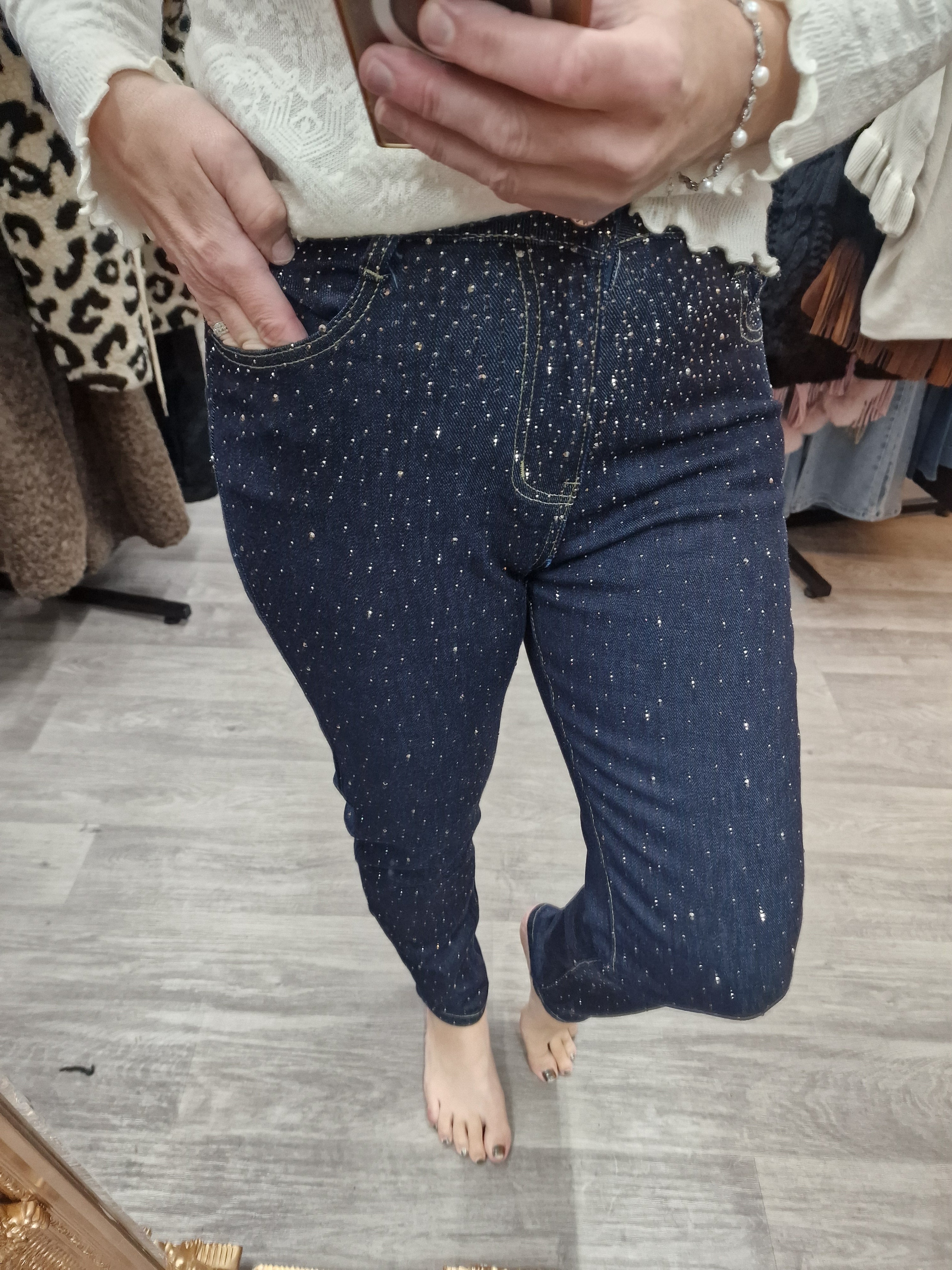 Sparkle dark denim jeans