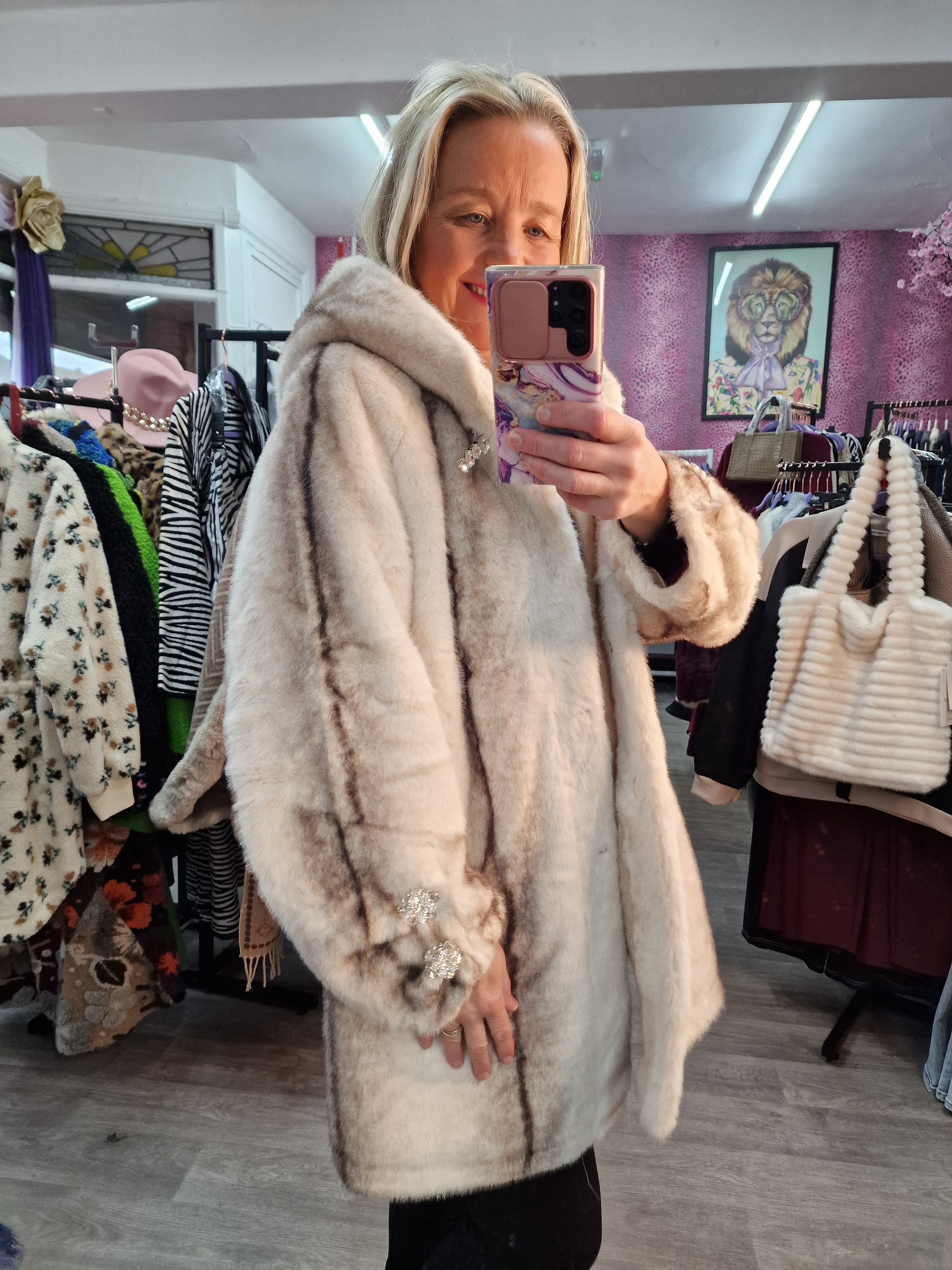 Faux fur coat