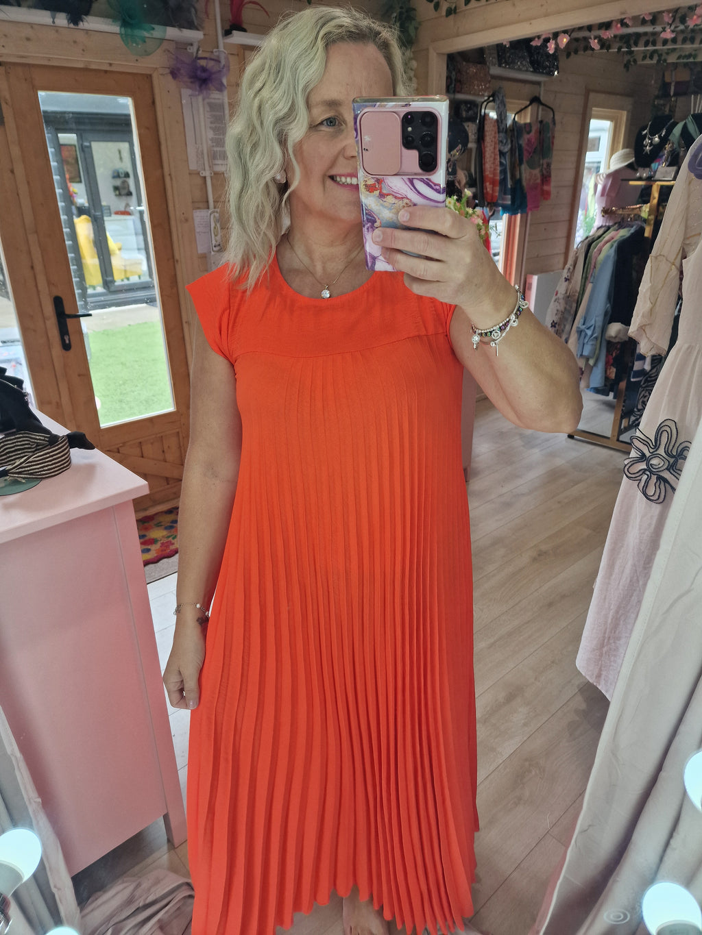 Maxi pleated dress