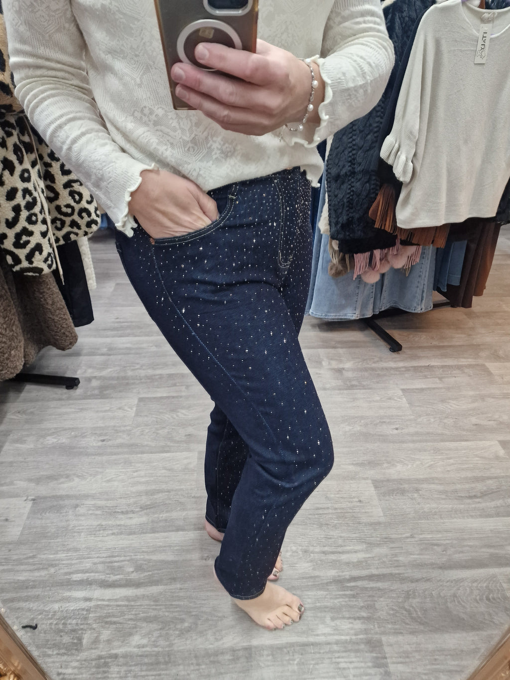 Sparkle dark denim jeans